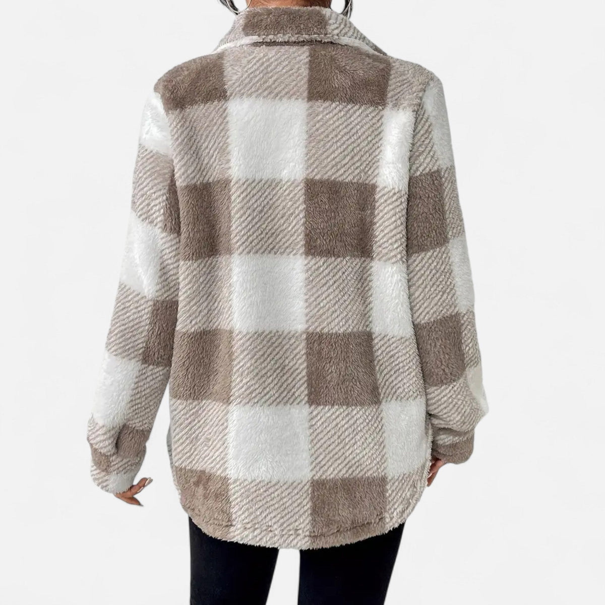 Althea | Women's Plaid Fleece Shacket Jacket