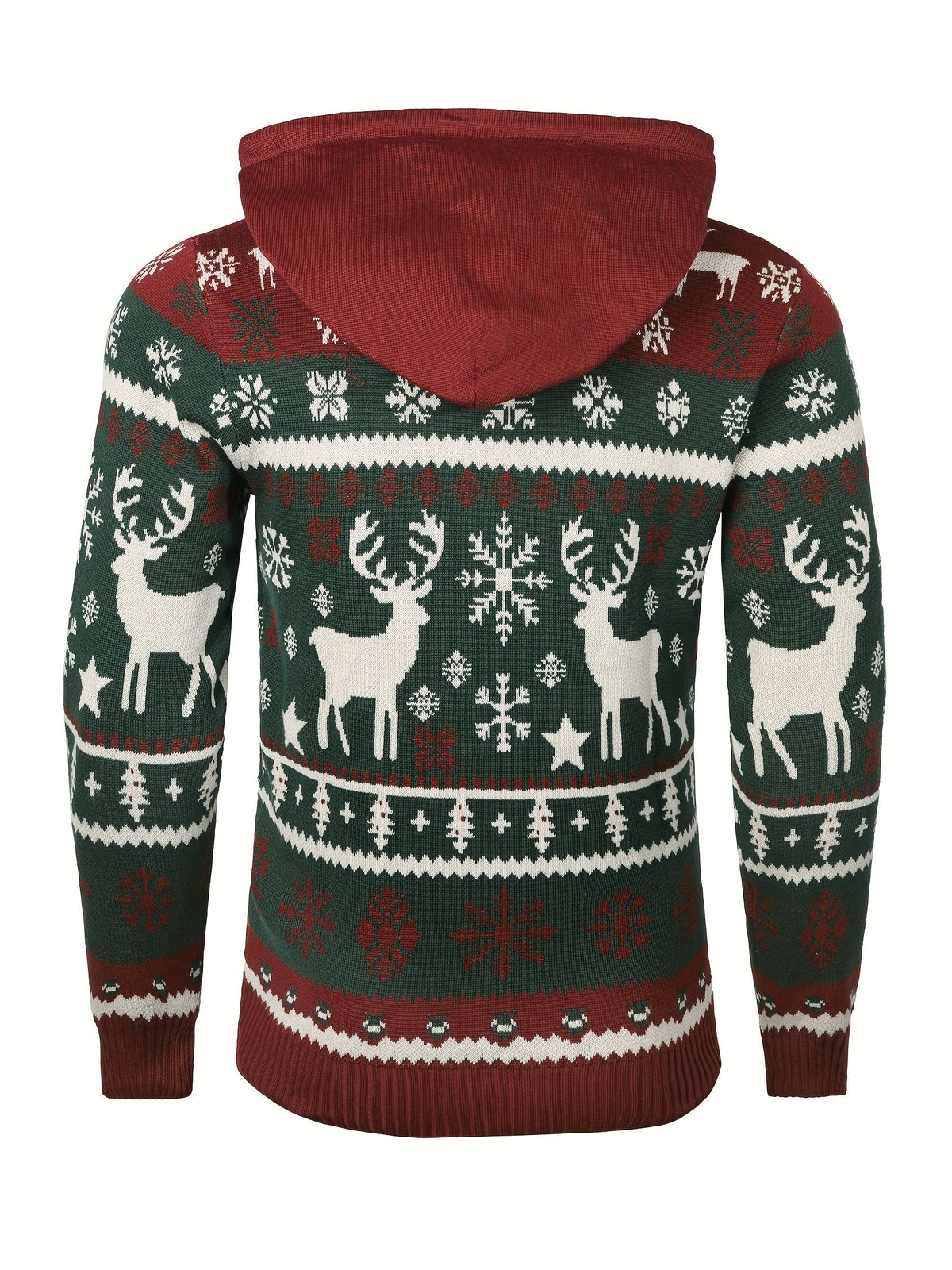 Asher | Men's Reindeer Knit Hooded Christmas Sweater