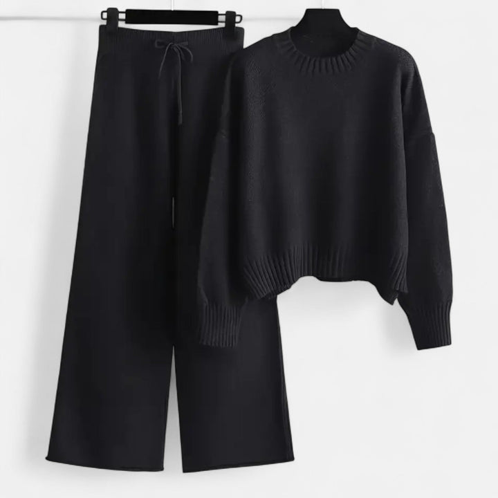 Valmonti | Women’s Knit Sweater & Wide-Leg Trouser Set