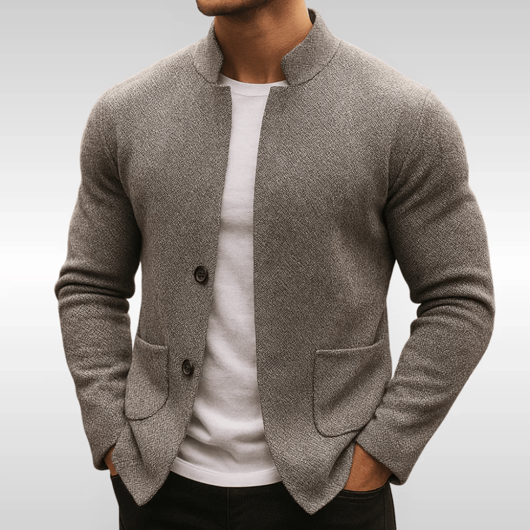 Dylan | Men's Knit Blazer Cardigan with Stand Collar