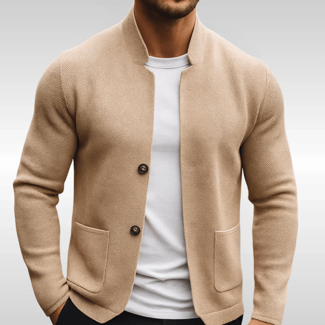 Dylan | Men's Knit Blazer Cardigan with Stand Collar