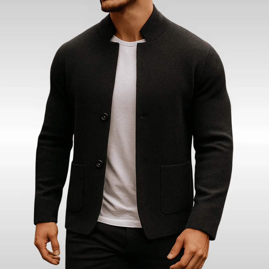 Dylan | Men's Knit Blazer Cardigan with Stand Collar