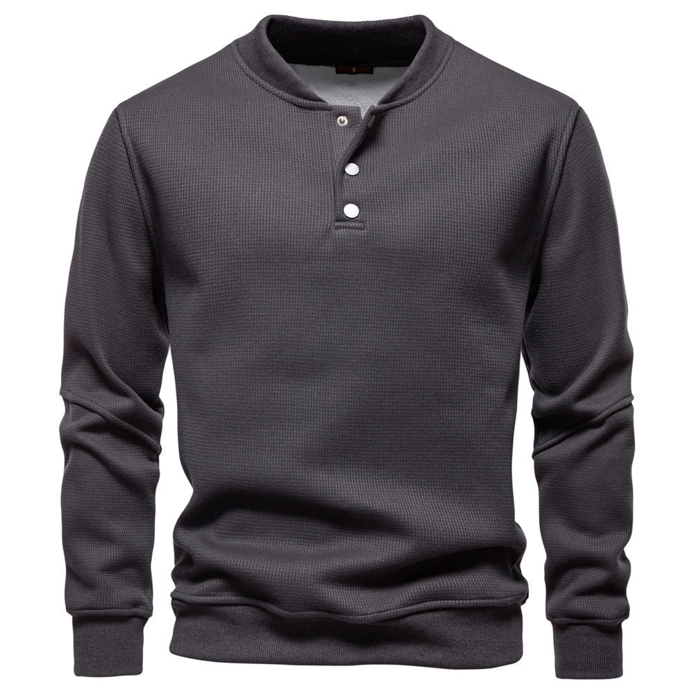 Winston | Men's Textured Waffle Knit Henley Sweatshirt
