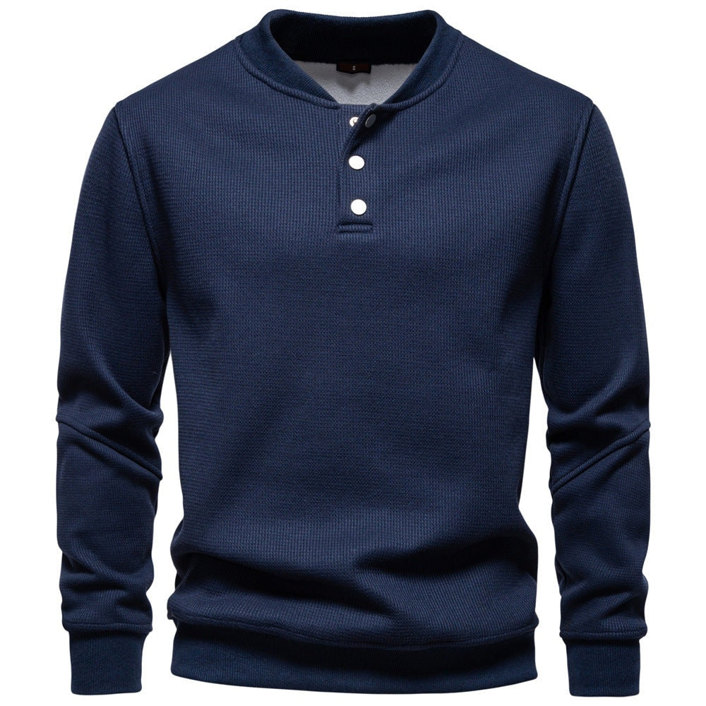 Winston | Men's Textured Waffle Knit Henley Sweatshirt