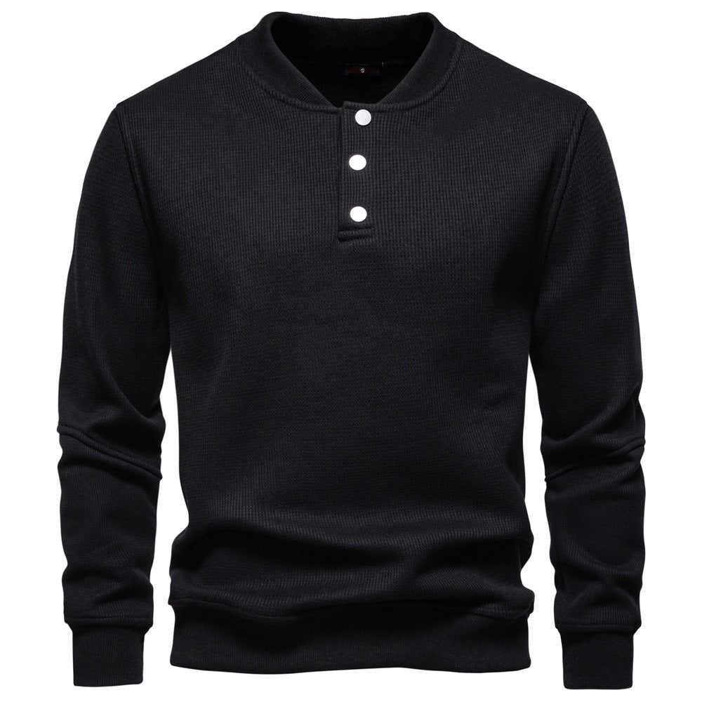 Winston | Men's Textured Waffle Knit Henley Sweatshirt
