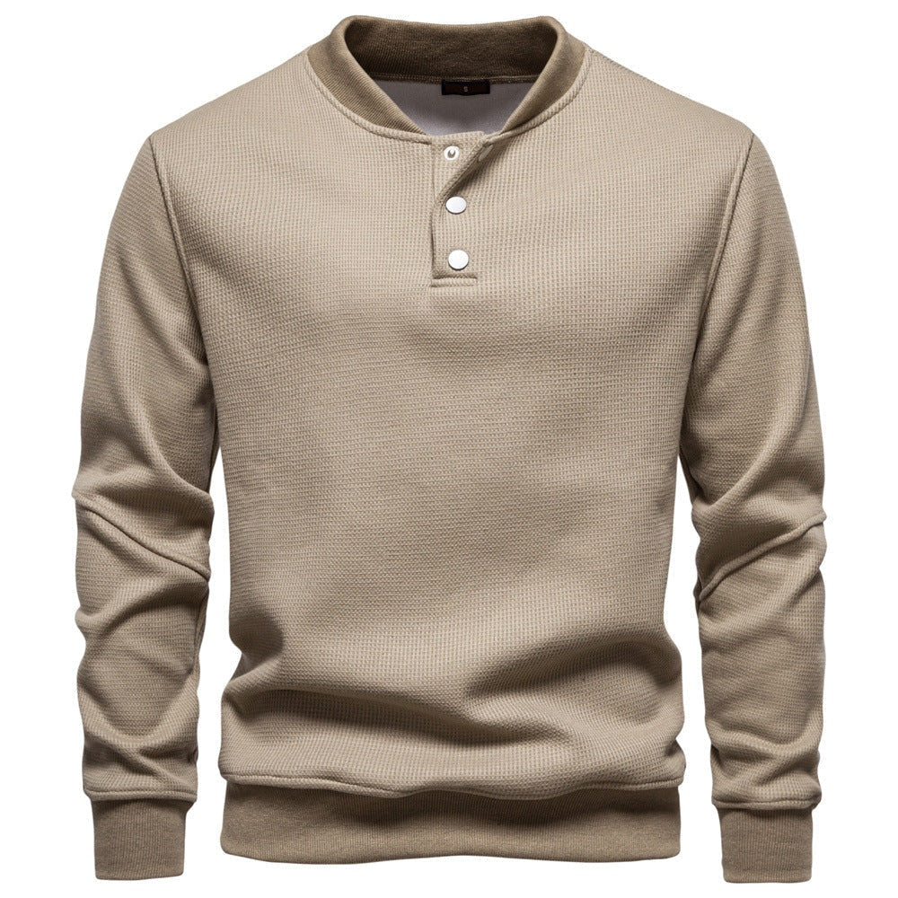 Winston | Men's Textured Waffle Knit Henley Sweatshirt