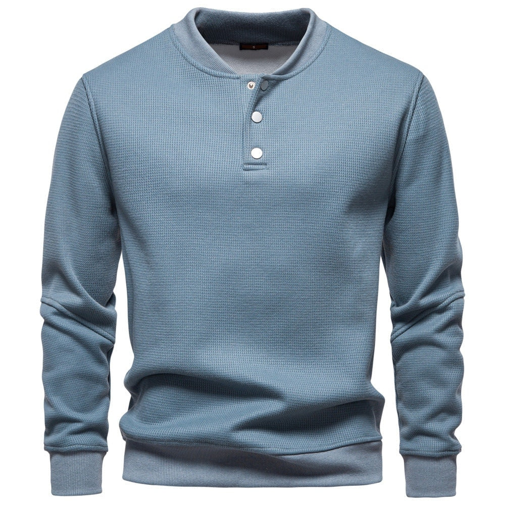 Winston | Men's Textured Waffle Knit Henley Sweatshirt
