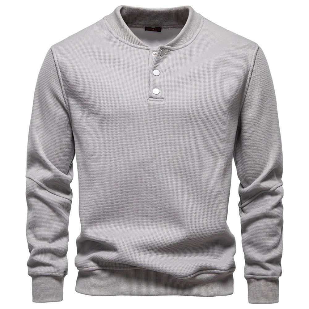 Winston | Men's Textured Waffle Knit Henley Sweatshirt