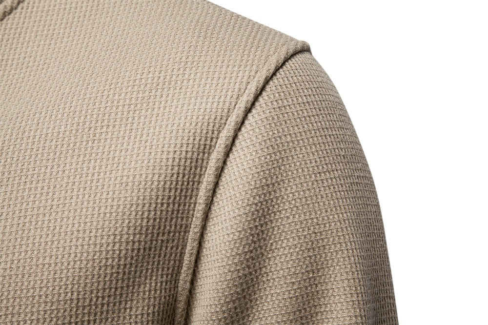 Winston | Men's Textured Waffle Knit Henley Sweatshirt