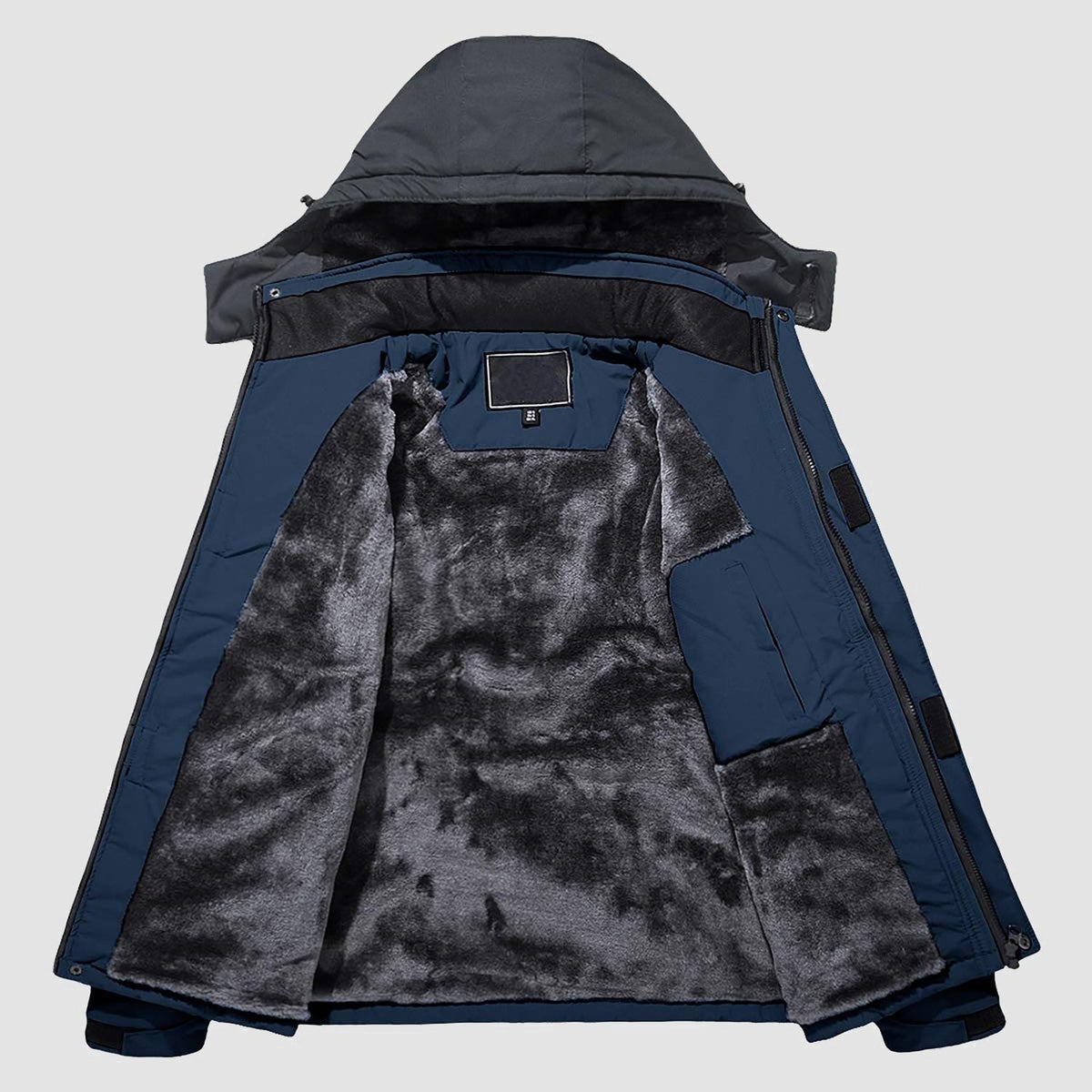 Denim Blue MAGCOMSEN Men's Water-Repellent Winter Ski Jacket with Fleece Lining in #Color_Denim Blue
