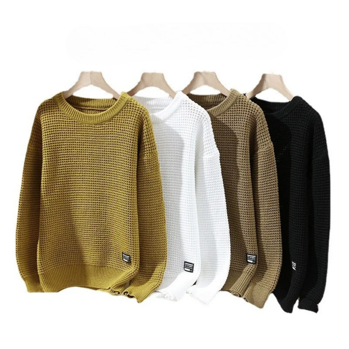 Dean | Men's Waffle Knit Oversized Crew Neck Sweater