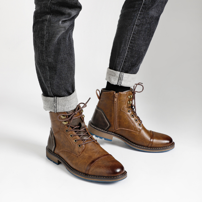 Nash | Men's Cap Toe Lace Up Boots