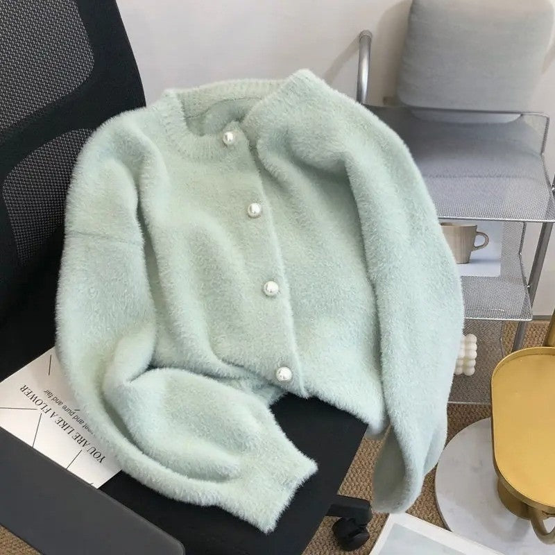 Sophie | Round Neck Button Front Knit Cardigan