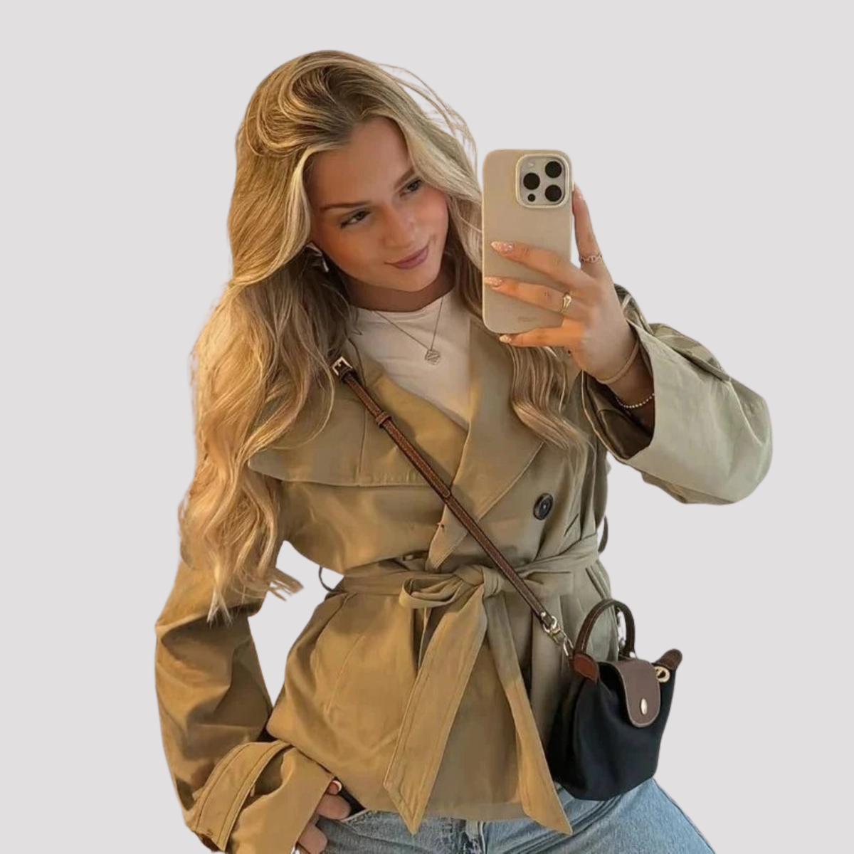Ruby | Women's Double Breasted Belted Peacoat Jacket