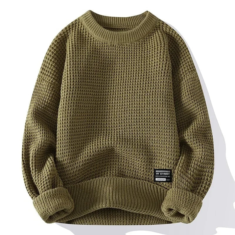 Dean | Men's Waffle Knit Oversized Crew Neck Sweater