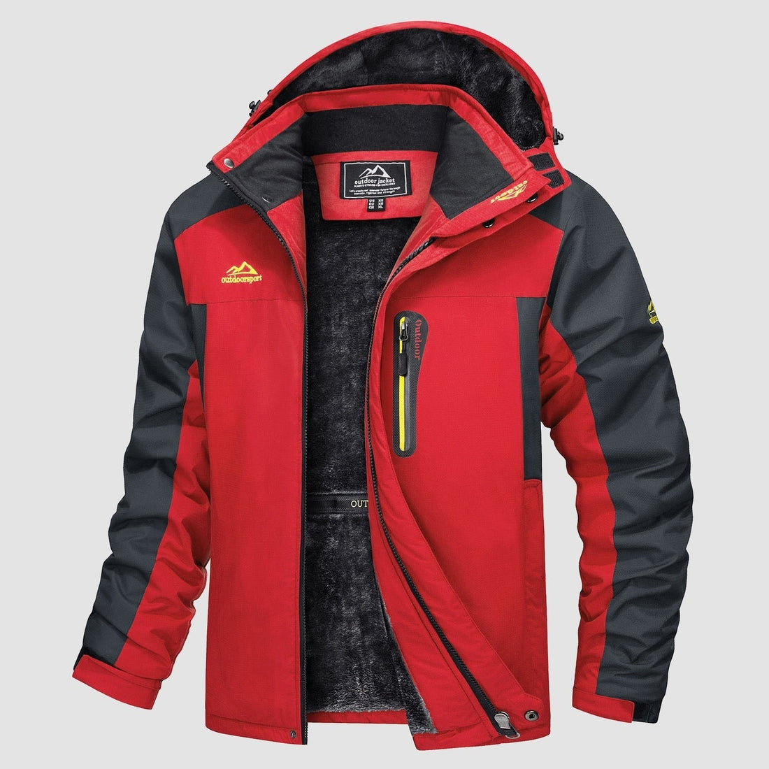 Light Grey MAGCOMSEN Men's Water Resistant Ski Jacket - Fleece Lined Parka in #Color_Light Grey