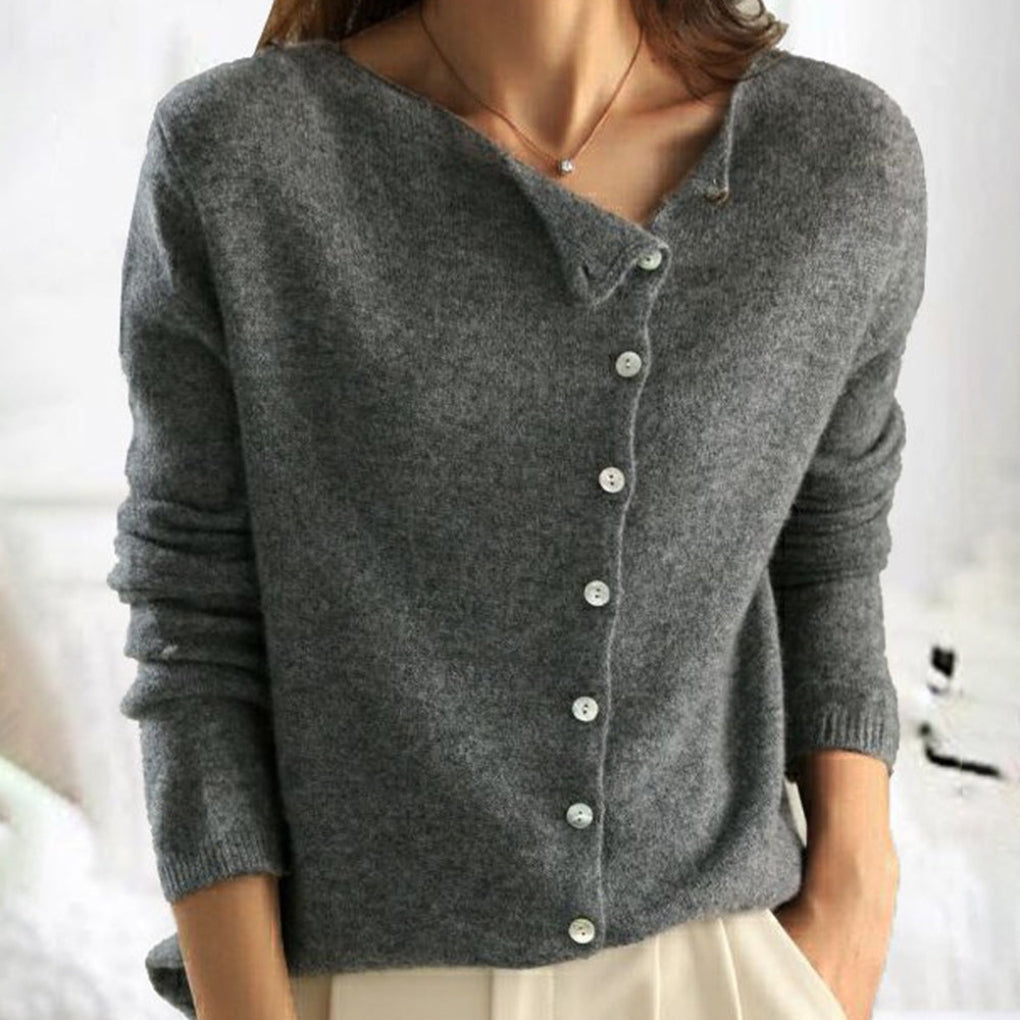 Women’s Button Front Knit Cardigan Relaxed Fit Layering Essential