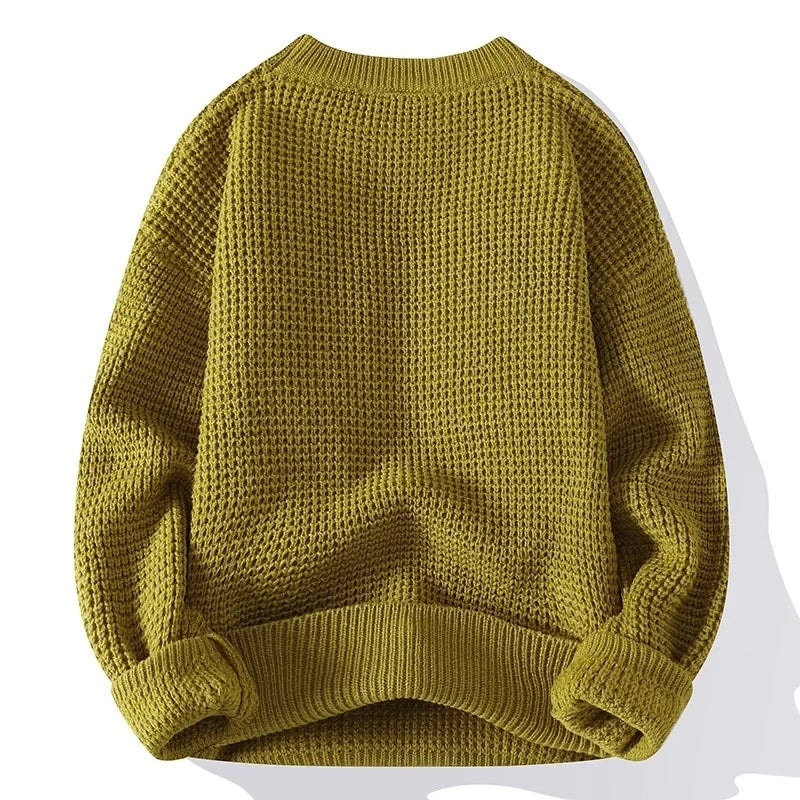 Dean | Men's Waffle Knit Oversized Crew Neck Sweater