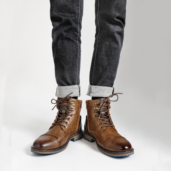 Nash | Men's Cap Toe Lace Up Boots