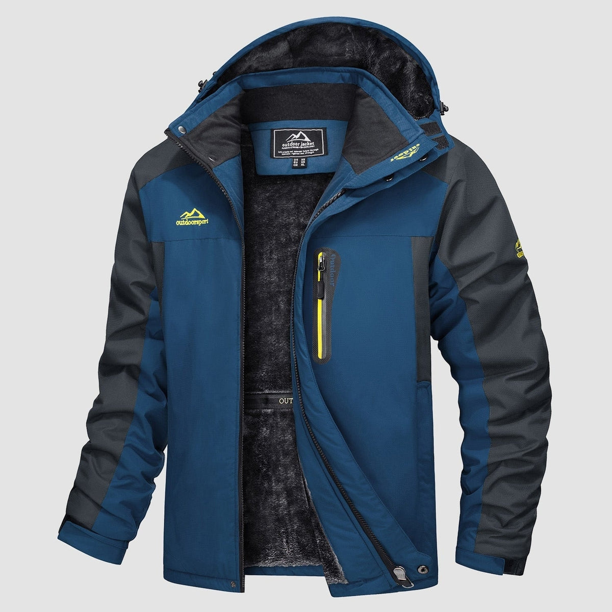 Denim Blue MAGCOMSEN Men's Water Resistant Ski Jacket - Fleece Lined Parka in #Color_Denim Blue
