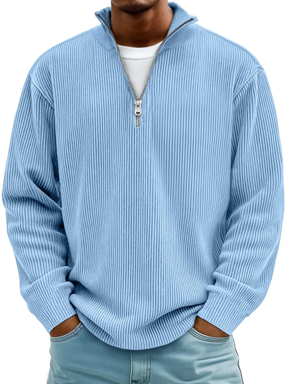 Holden | Ribbed Knit Quarter Zip Pullover Sweater for Men