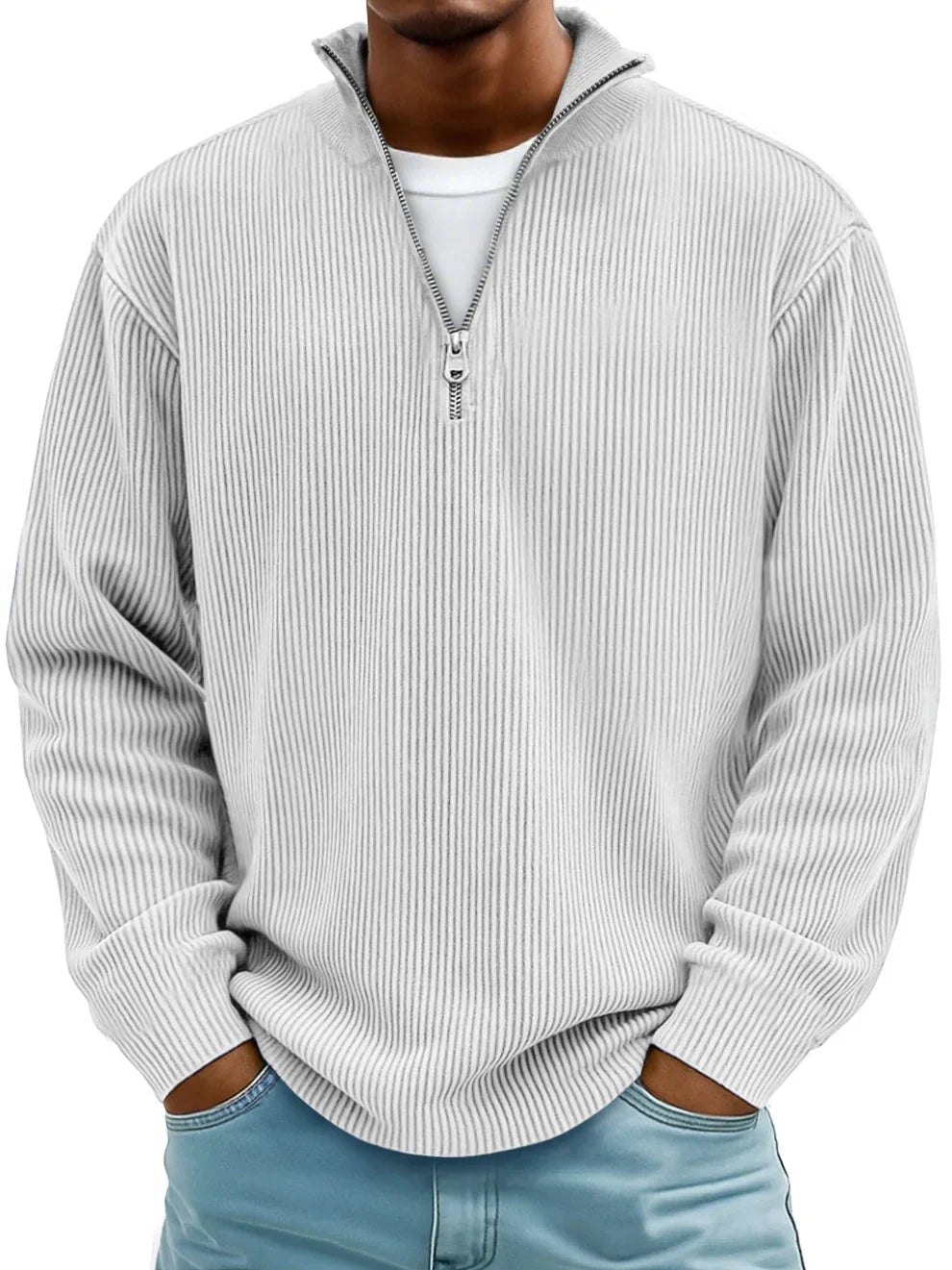 Holden | Ribbed Knit Quarter Zip Pullover Sweater for Men