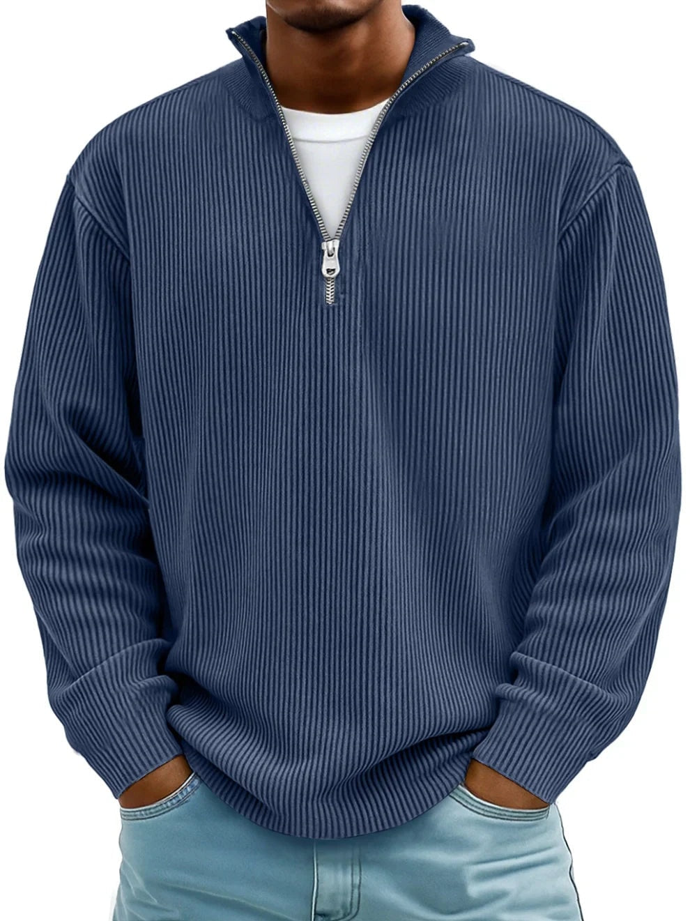 Holden | Ribbed Knit Quarter Zip Pullover Sweater for Men