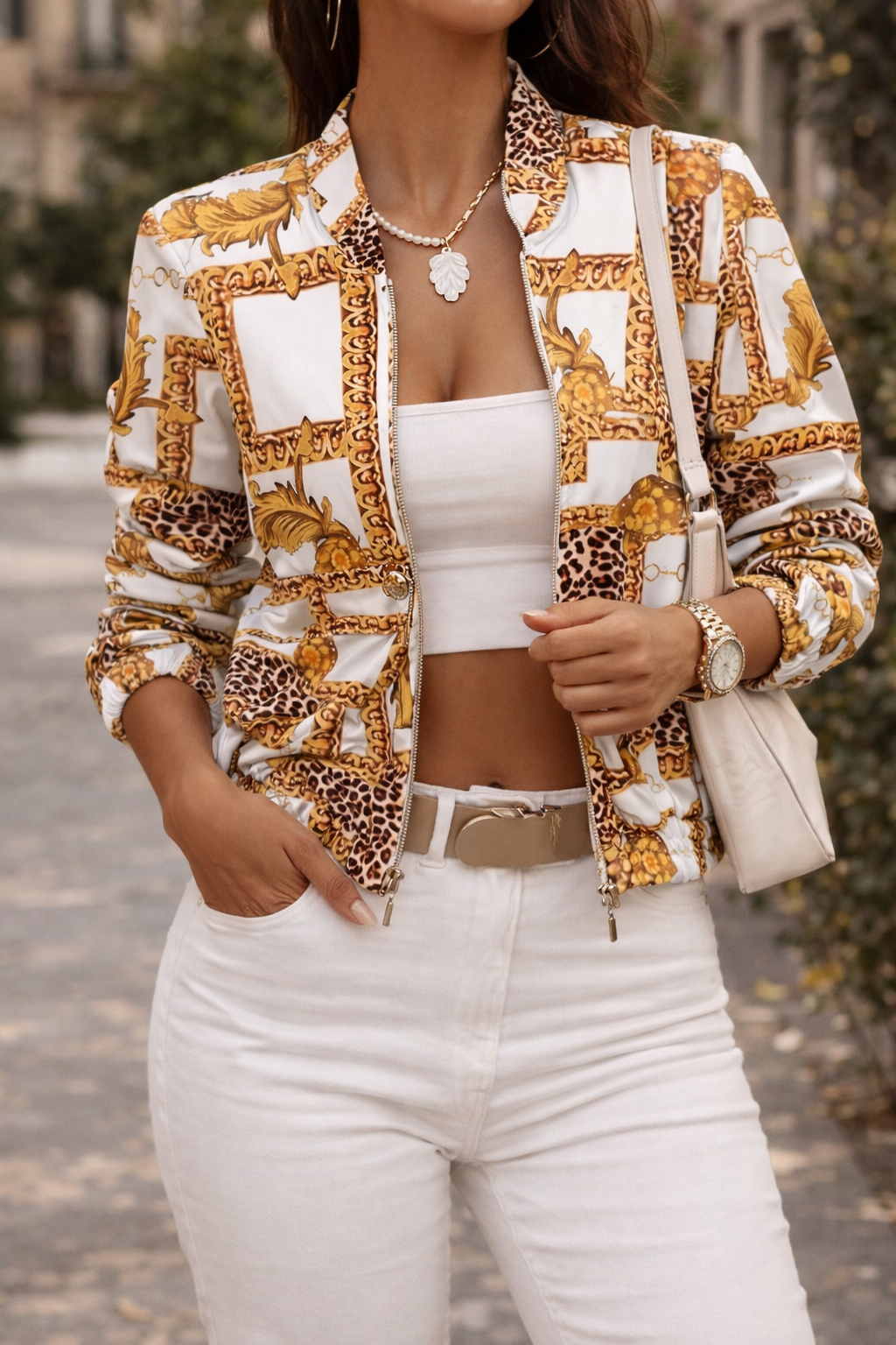 Xyla | Women's Zip Up Bomber Jacket for Everyday Layering