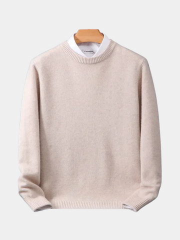 Chase | Men's Ribbed Knit Mock Neck Sweater with Contrast Collar