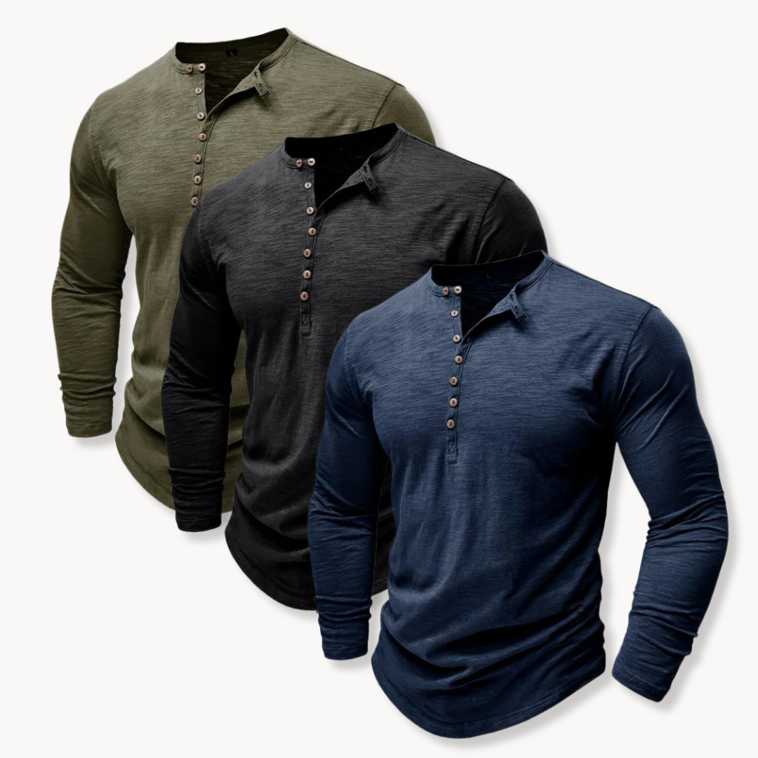 Oscar | Men's Button Front Henley Shirt