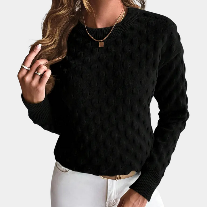 Women’s Cable Knit Cashmere Sweater with Crew Neck