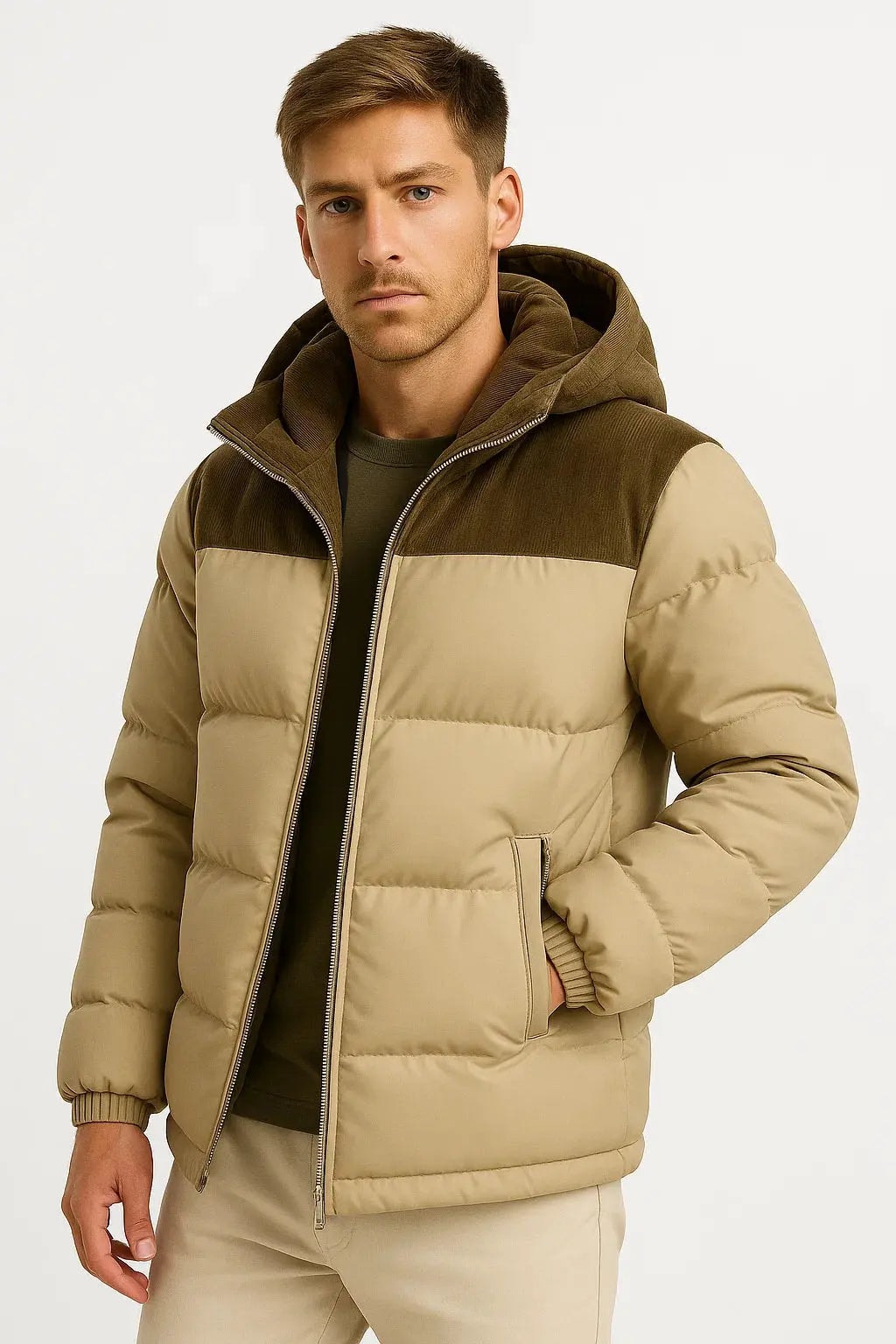 Harrington Oxford | Men's Puffer Jacket Lightweight Insulated with Hood and Pockets Harrington Oxford
