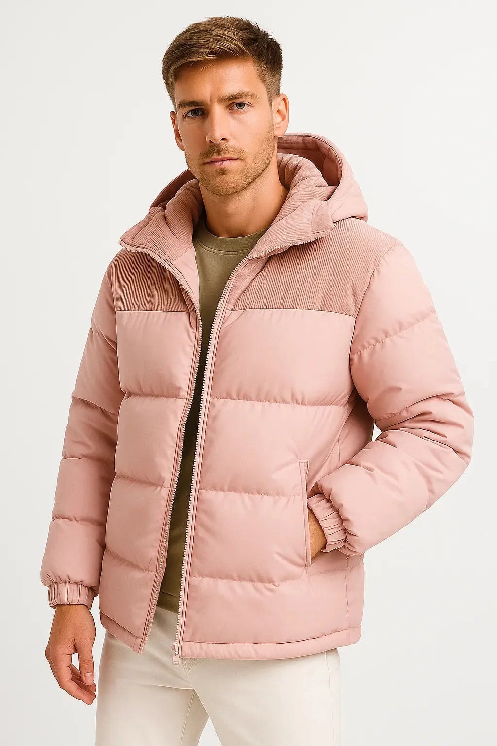 Harrington Oxford | Men's Puffer Jacket Lightweight Insulated with Hood and Pockets Harrington Oxford