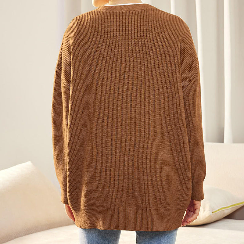 Women’s Oversized Knit Cardigan – Soft Button-Front Layer for Office and Relaxed Days
