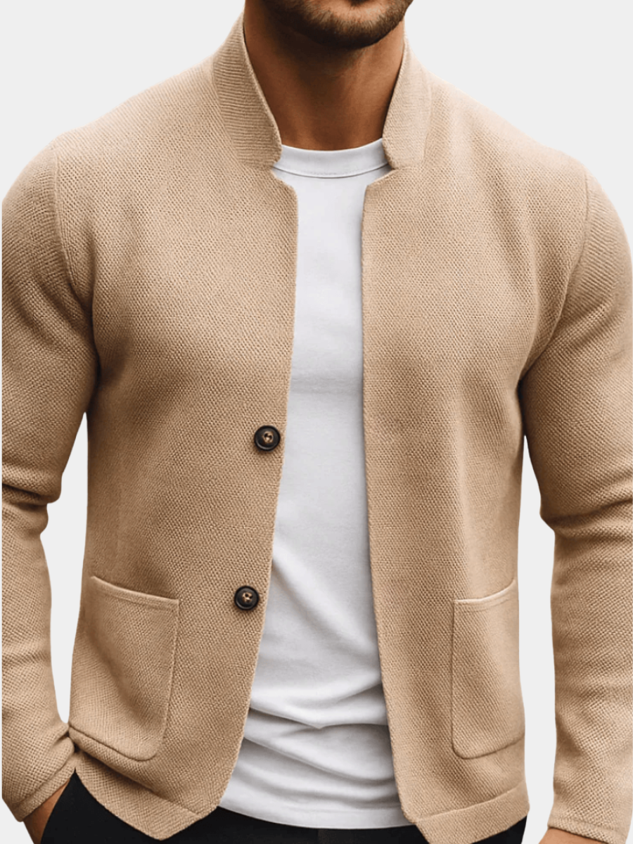 Dylan | Men's Knit Blazer Cardigan with Stand Collar