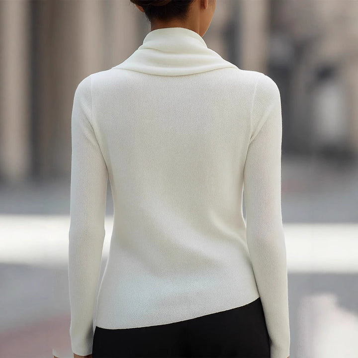 Long-Sleeve Knit Sweater With Wrap Detail - Ernestine
