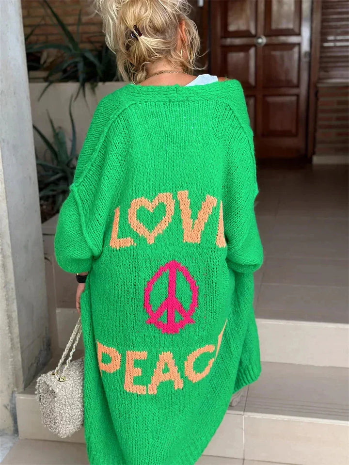 Long Oversized Bohemian Knit Cardigan - Faye
