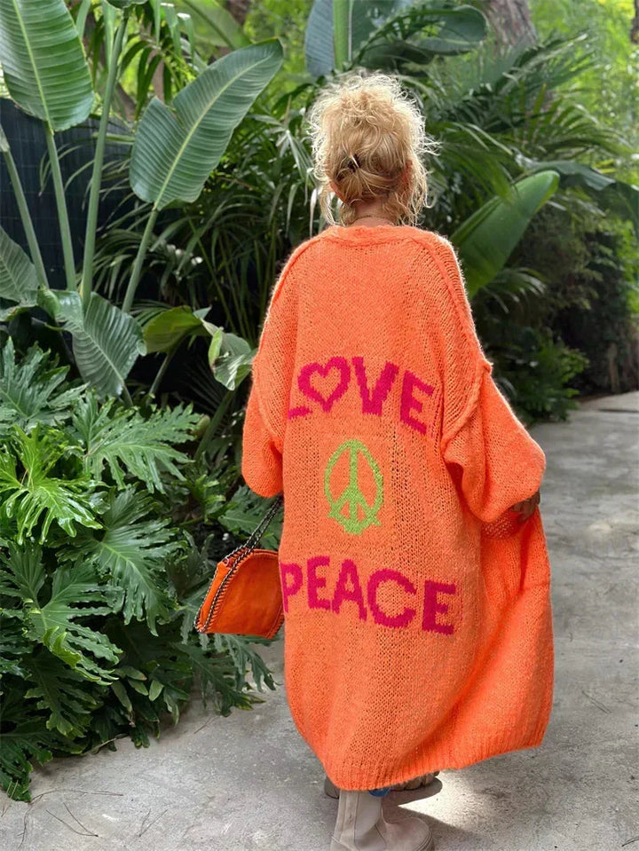 Long Oversized Bohemian Knit Cardigan - Faye
