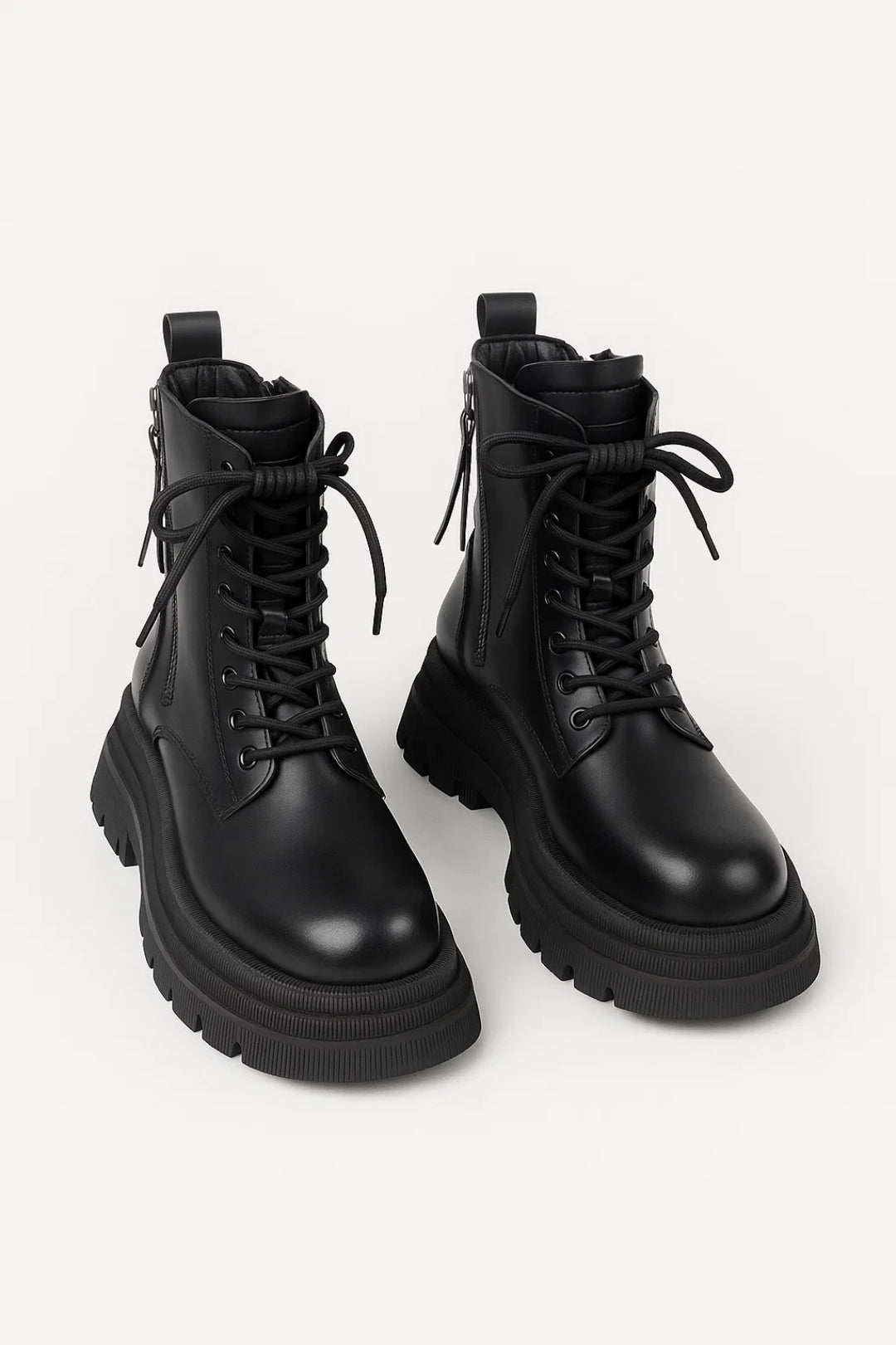 Women’s Lace-Up Ankle Boots Chunky Platform Sole Modern Design