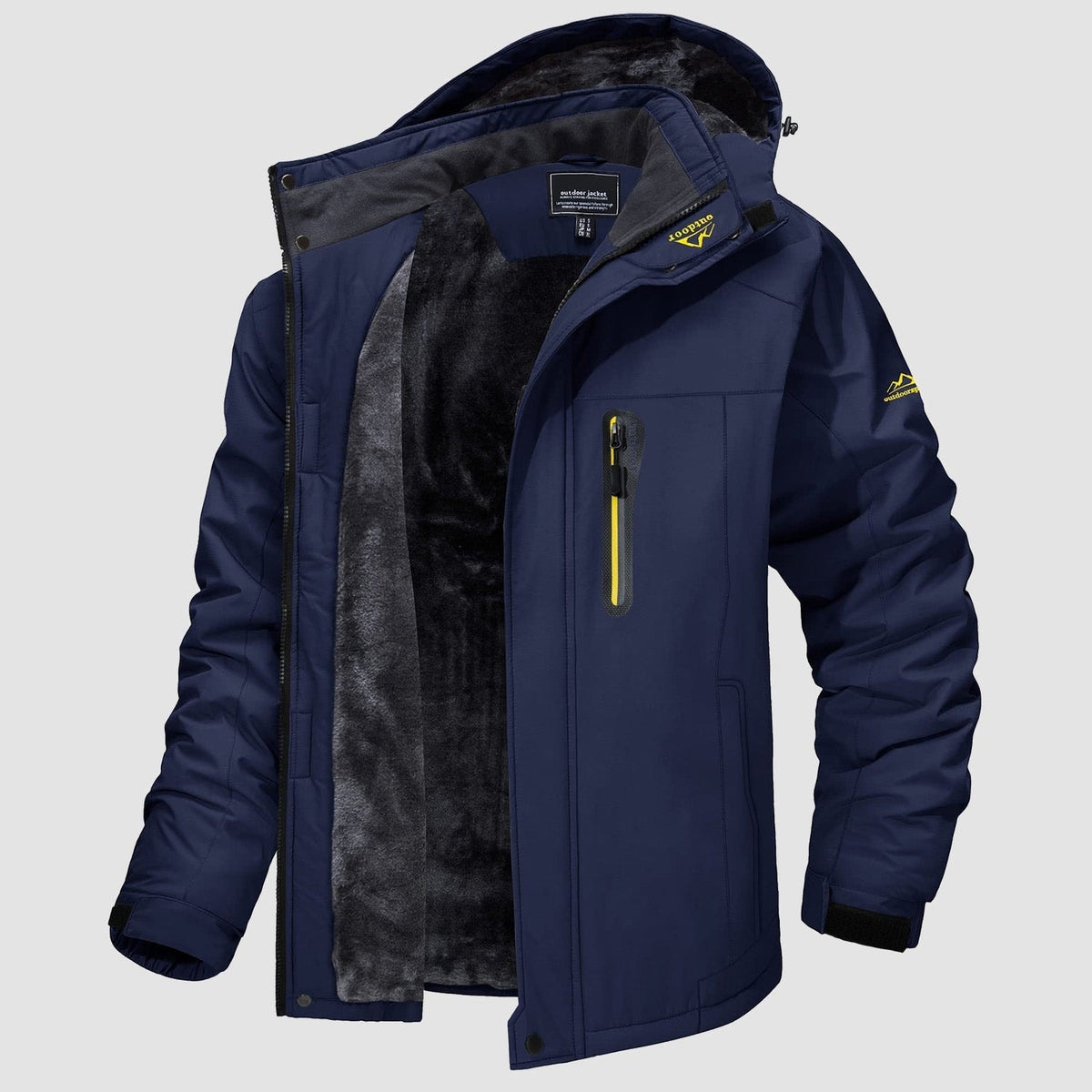Navy MAGCOMSEN Men's Water-Resistant Ski Jacket - Warm Fleece Winter in #Color_Navy