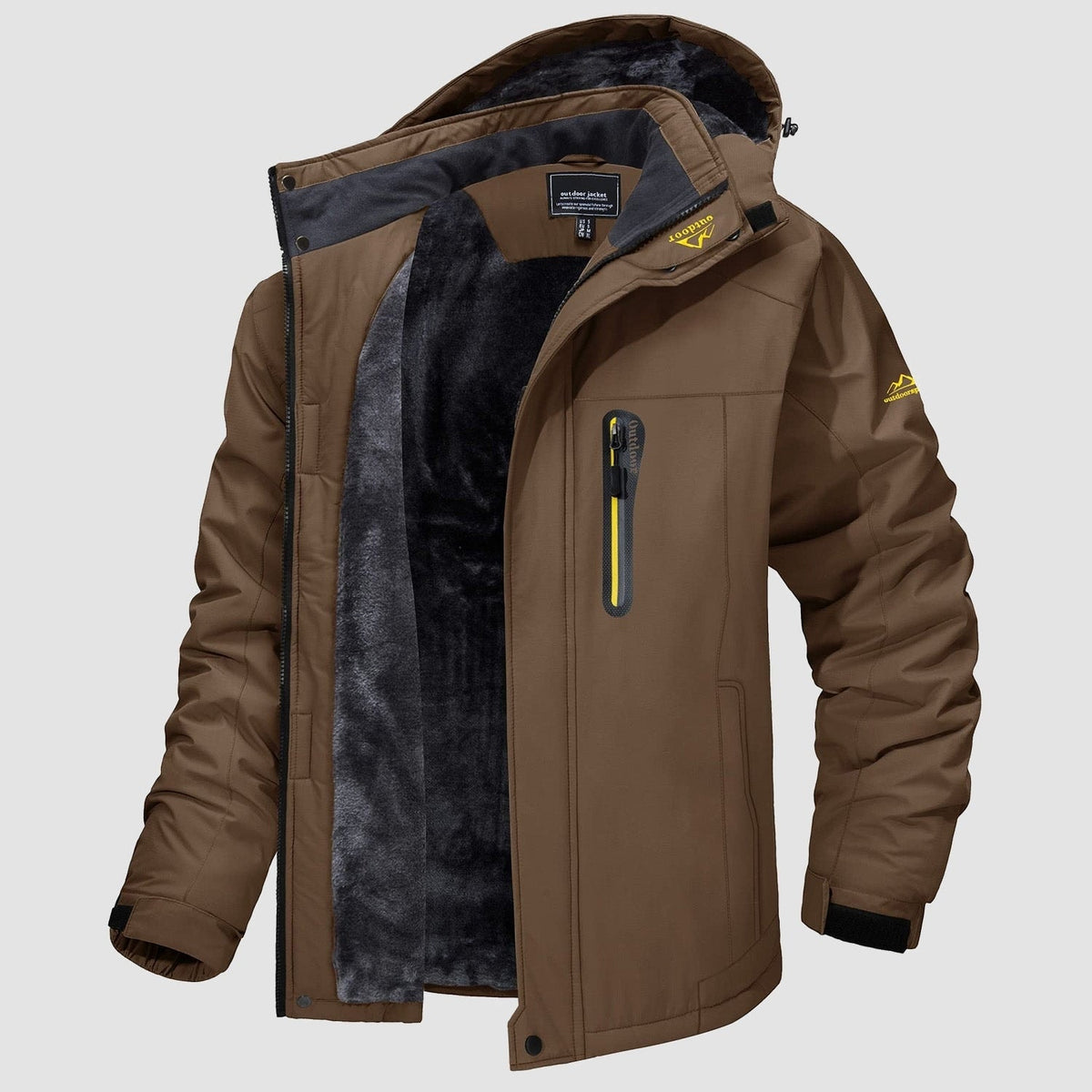Coffee MAGCOMSEN Men's Water-Resistant Ski Jacket - Warm Fleece Winter in #Color_Coffee