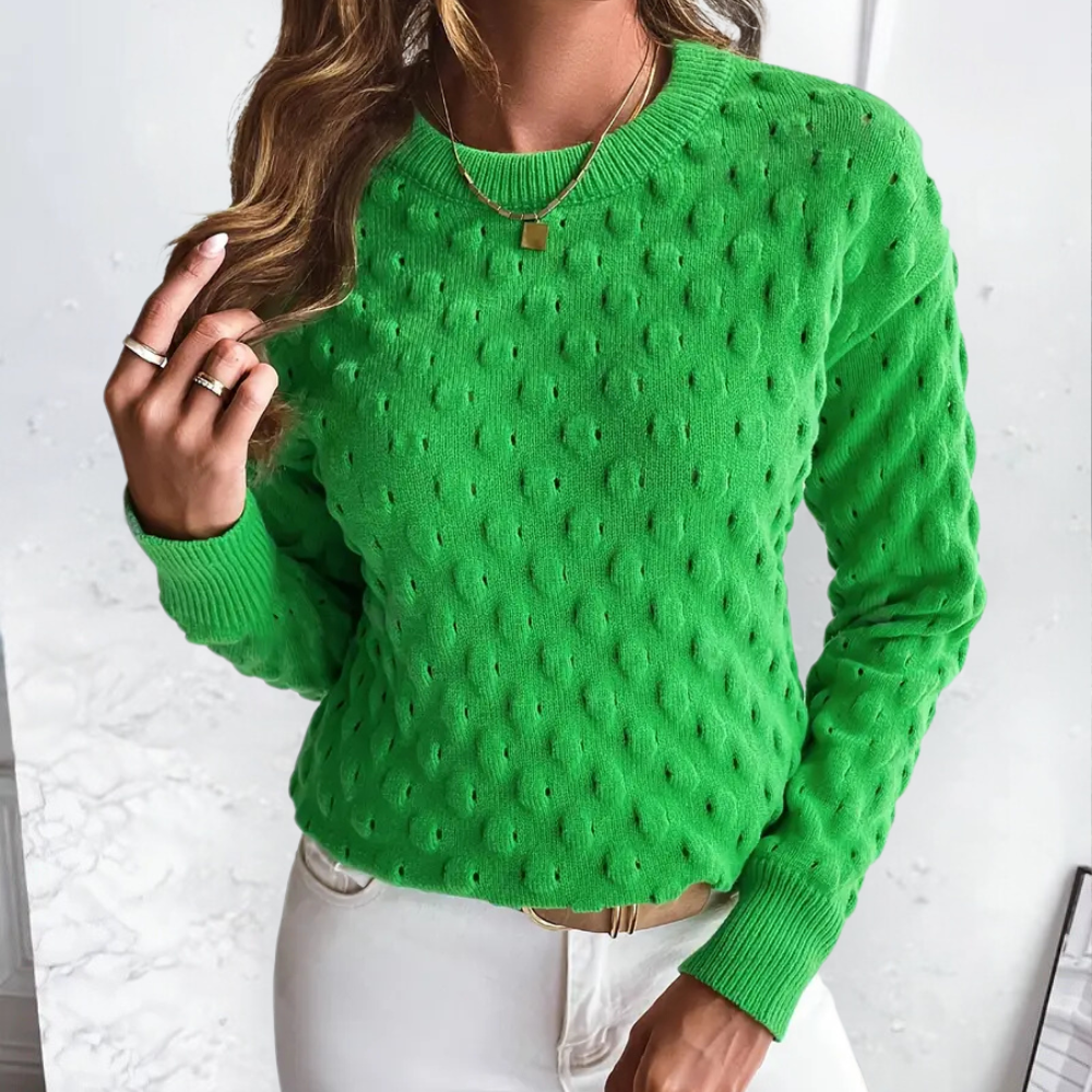 Women’s Cable Knit Cashmere Sweater with Crew Neck
