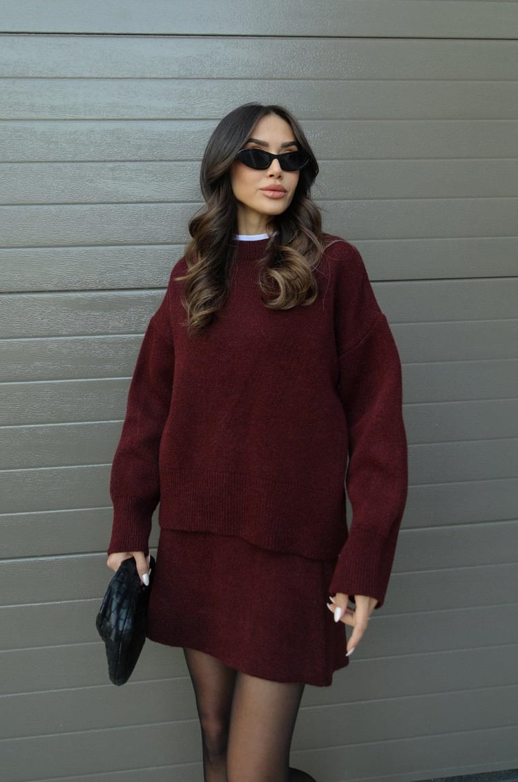Women’s Oversized Knit Jumper And Mini Skirt Co-Ord