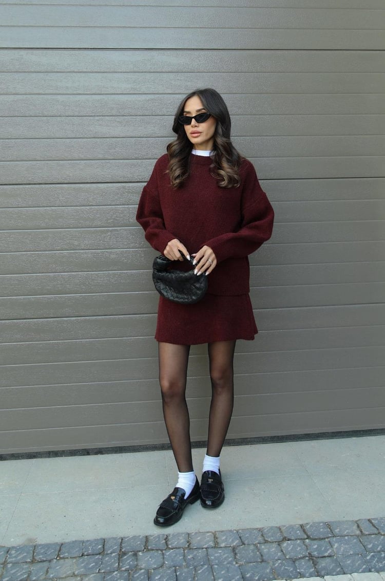 Women’s Oversized Knit Jumper And Mini Skirt Co-Ord