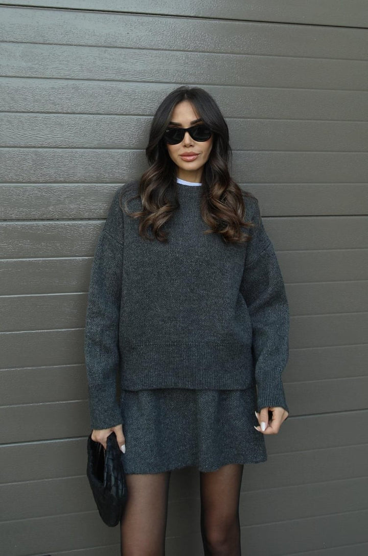 Women’s Oversized Knit Jumper And Mini Skirt Co-Ord