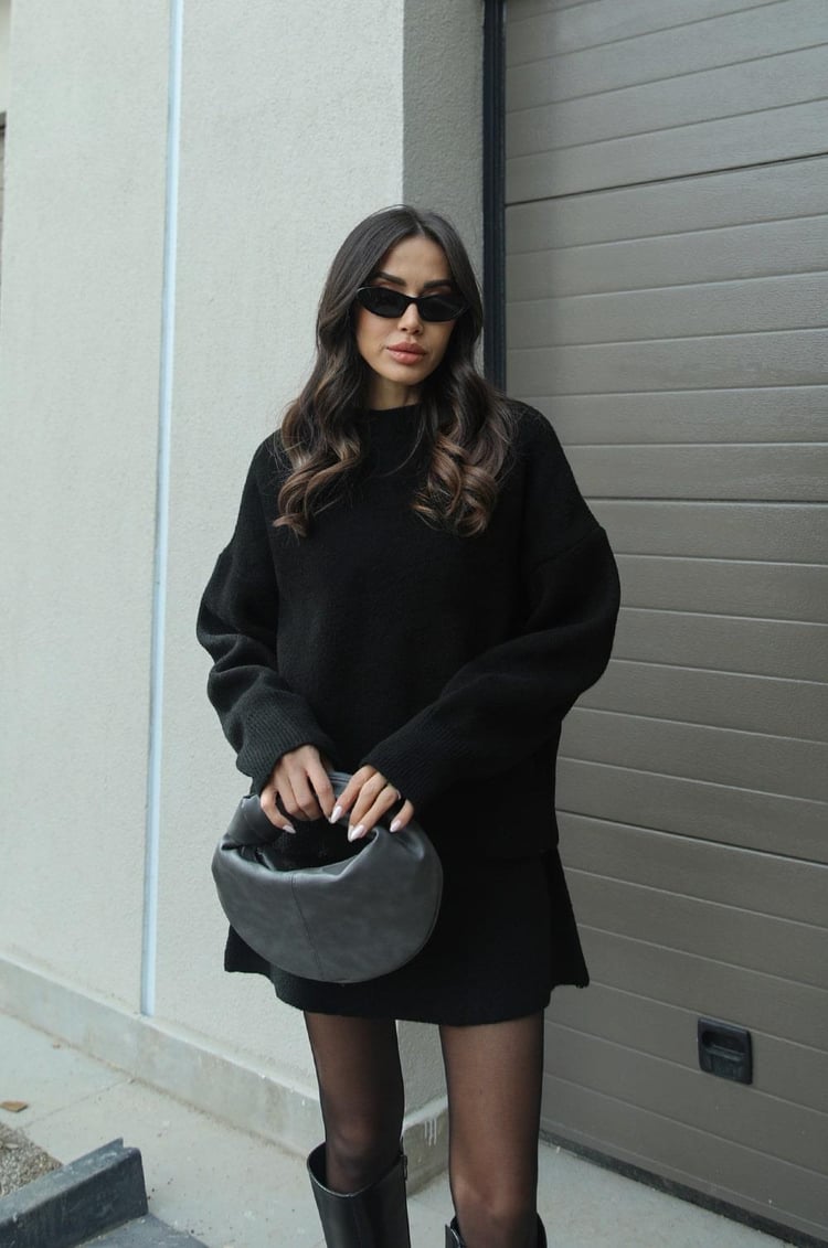 Women’s Oversized Knit Jumper And Mini Skirt Co-Ord