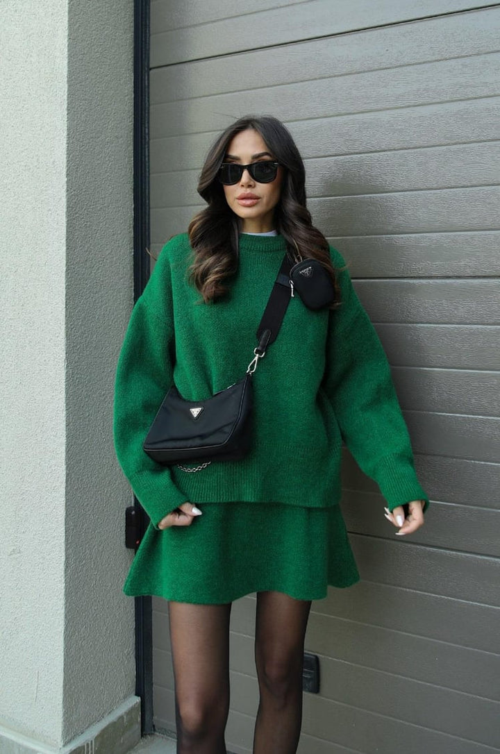 Women’s Oversized Knit Jumper And Mini Skirt Co-Ord