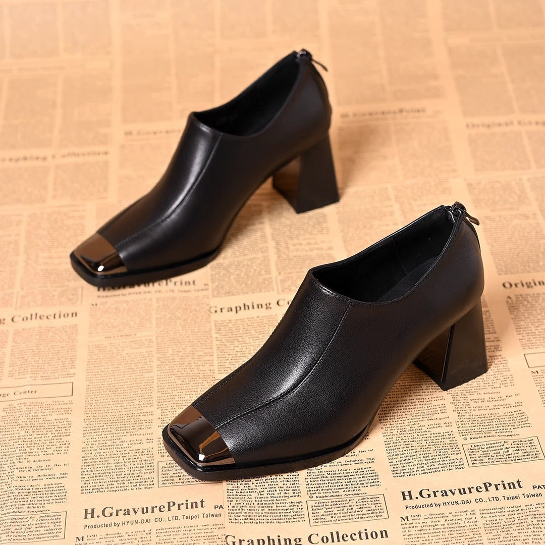 Women’s Square Toe Block Heel Formal Ankle Boots