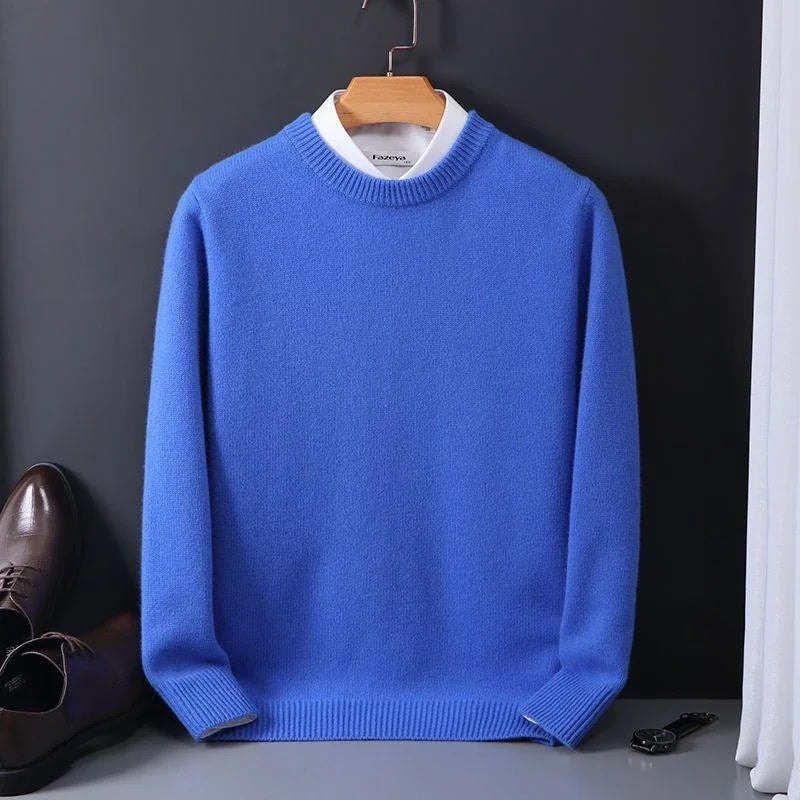 Chase | Men's Ribbed Knit Mock Neck Sweater with Contrast Collar