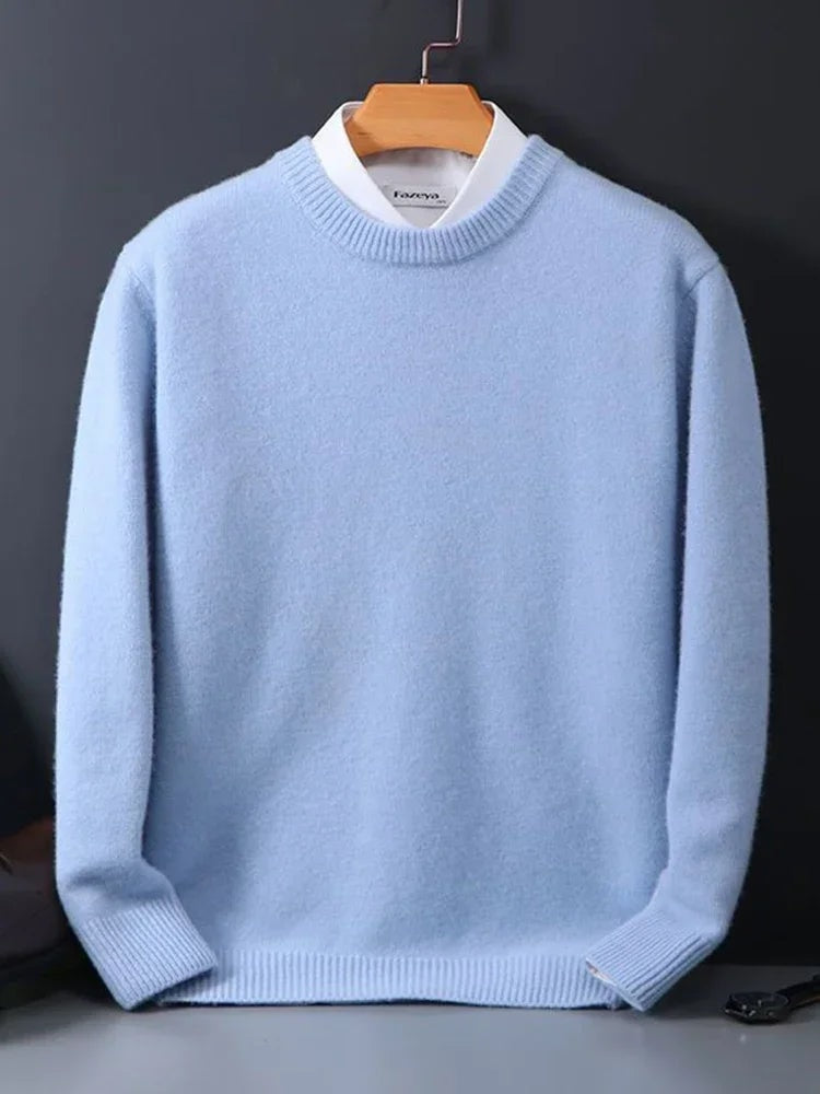 Chase | Men's Ribbed Knit Mock Neck Sweater with Contrast Collar